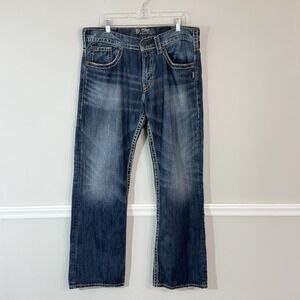 Silver Jeans Zac Flap Bootcut Jeans Men's 36X32 Med Wash Western Workwear